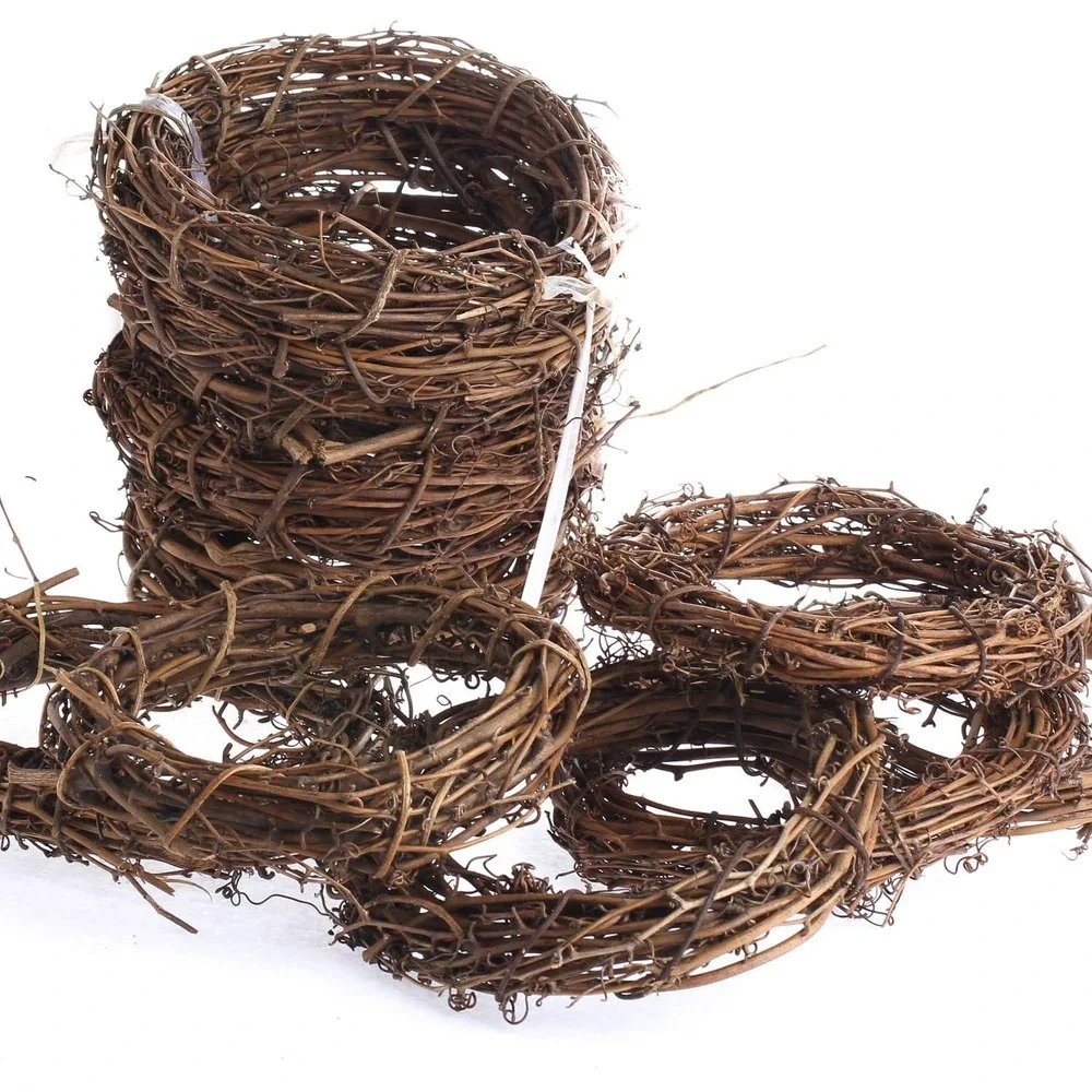 NEW Grapevine Wreath Set of 16 4in Brown Natural Vine Rustic DIY Rustic Decor
